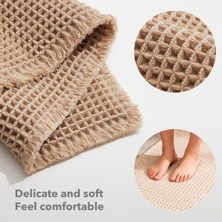 Super Absorbent Waffle Bath Mat - Brown