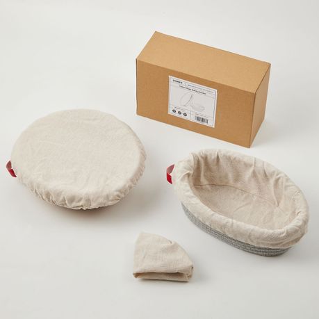2Pc Bread Proofing Woven Basket Fermentation Banneton Set