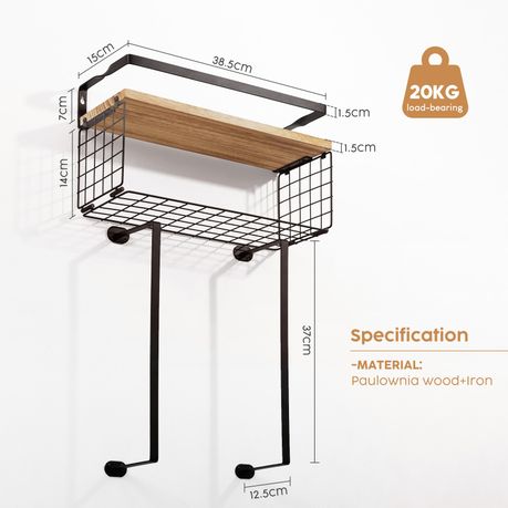 Chenshia Wall Mounted Towel Rack Floating Shelf Bathroom Organizer