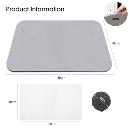 Diatomite Bath Mat - 60x40cm