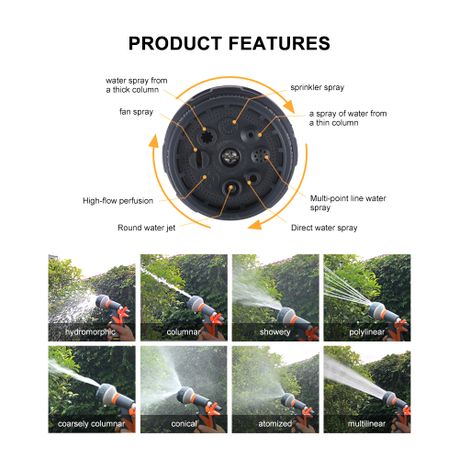 Garden Hose Nozzle High Pressure Water Spray Gun Attachment Set