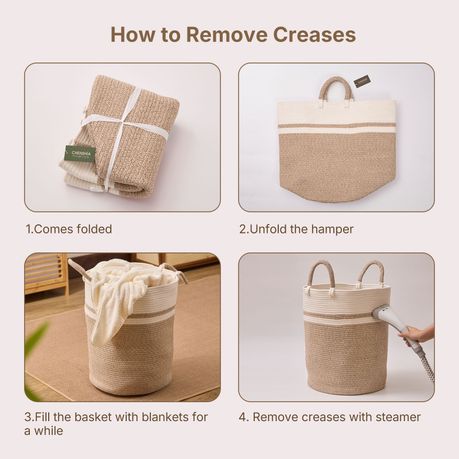 Laundry Hamper - Woven Cotton Jute Basket