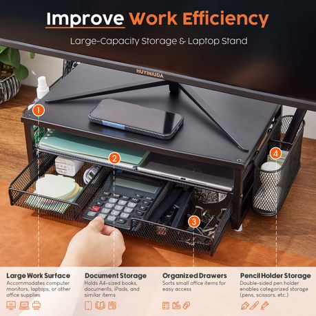 Chenshia 2-Tier Monitor Stand Riser Metal Desk Organizer Home Office & Study