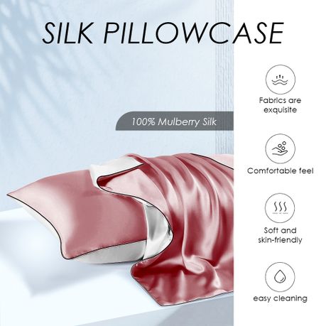 Rose Pink Mulberry Pure Silk Pillowcase Set