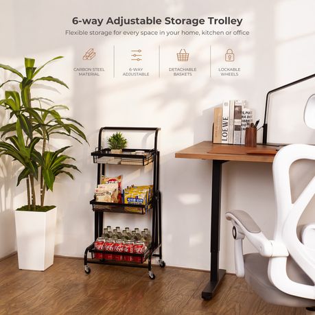 3-Tier Adjustable Storage Trolley