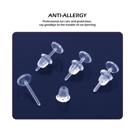 Unisex Transparent Stud Earrings - 10 Pieces