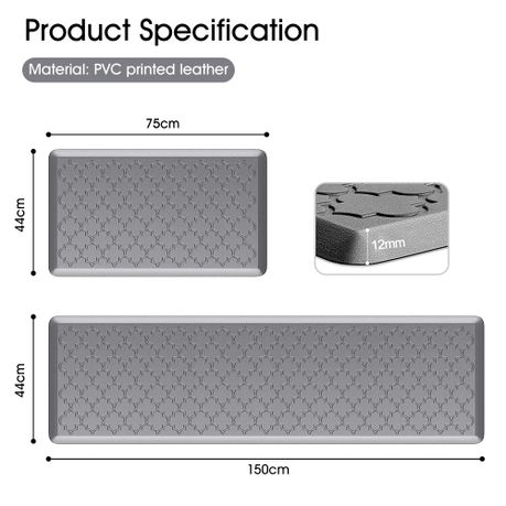 Waterproof Cushioned Kitchen Mat Floor Rug Set