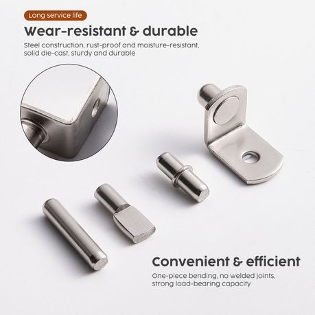 Cabinet Shelf Support Pegs - 104 Pack | 4 Styles