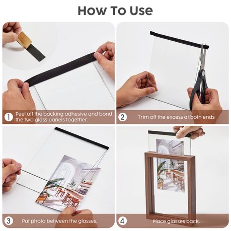 2pc Wooden Floating Picture Frames