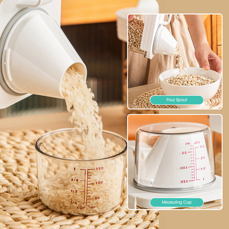 Clear Plastic Food Containers,Measured Pantry Organizer,Kitchen Jars-3 Pcs