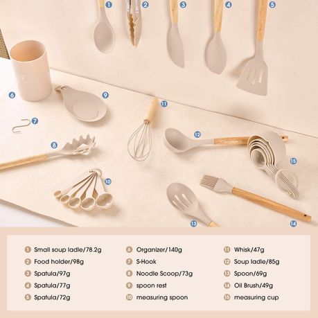 33Pc Silicone Kitchen Utensils Set - Non-Stick & Heat Resistant