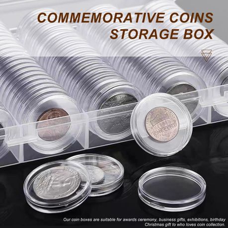 Coin Collection Storage Box - 100 Capsules