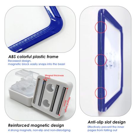 Chenshia A4 Warehouse Magnetic Sign Holder Double Sided Display Frame