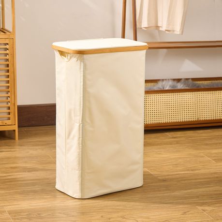 100L Collapsible Laundry Hamper with Lid & Removable Bag