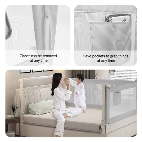 Adjustable Baby Safety Bed Rail with Anti-Fall Locks - Medium