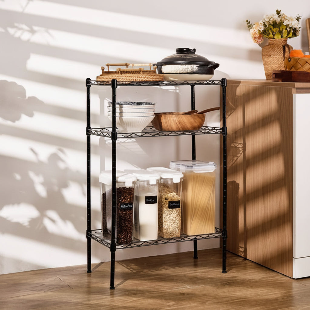 3-Tier Adjustable Steel Storage Rack