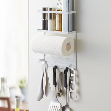 Chenshia Magnetic Storage Refrigerator Shelf-Spice Rack Kitchen Organizer - White
