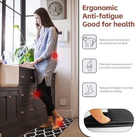 2-Piece Non-Slip Super Absorbent Mat Set - Black