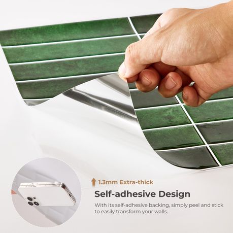 Peel and Stick 3D Mosaic Wall Tiles | 10 Sheets | 30 × 30 cm
