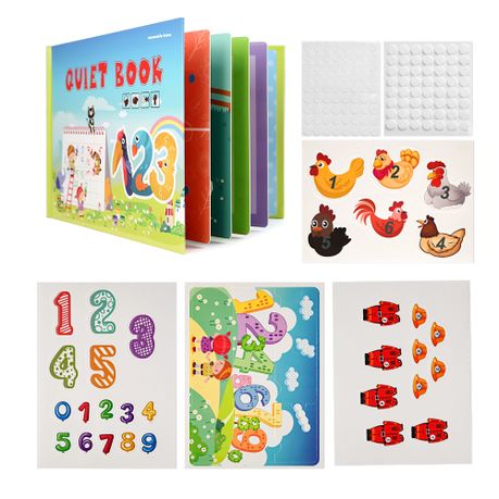 Montessori Picture & Puzzle Stickers Quiet Book - Numbers