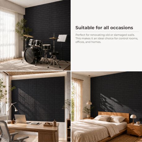 Self-Adhesive Acoustic Felt Panels | 12-Pack | 30 × 30 cm