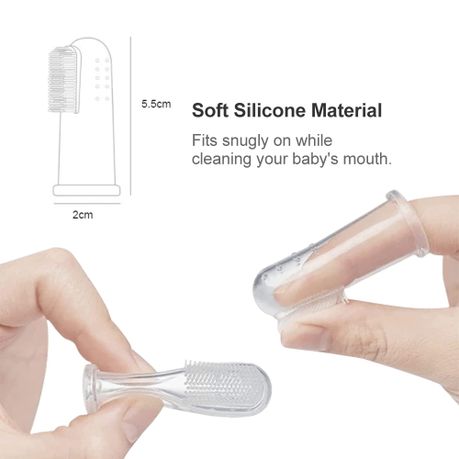 Baby Finger Toothbrush Infant Tongue Cleaner Cotton Gauze Swab Kit