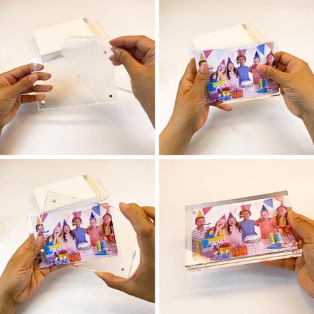 Acrylic Photo Frame Magnetic Dual-Sided Desktop Picture Frame - 2-Pack