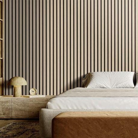 Oak Wood Veneer Wall Panels Acoustic Slatted Timber