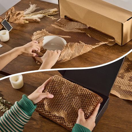 Honeycomb Kraft Packaging Paper Roll - Biodegradable