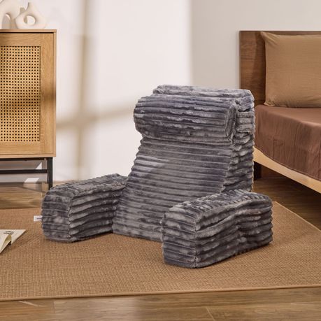 Ergonomic Bed Reading Pillow - Grey