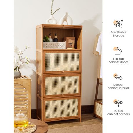 4-Tier Bamboo Storage Cabinet