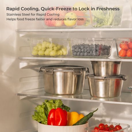 Stainless Steel Nesting Food Storage Container - Set of 5
