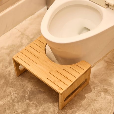 Bamboo Toilet Stool 41cm Non-Slip Foldable Squat Step & Potty Aid