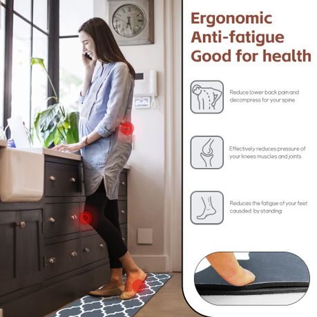 Blue Non-Slip Absorbent Floor Mat Set -50x80cm & 50x160cm Runner