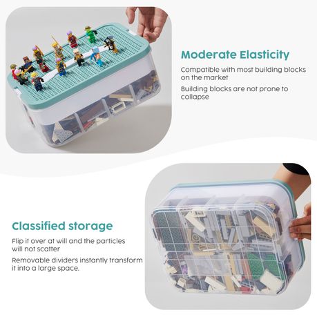 Building Block Organizer Box 3-Layer Stackable Toy Storage Bin Case