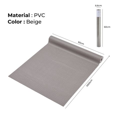 Self-Adhesive Faux Linen Wallpaper Peel and Stick PVC Wall Covering