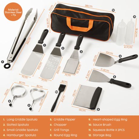 13Pc Stainless Steel Braai Set Portable Camping Mens Gifting Tools