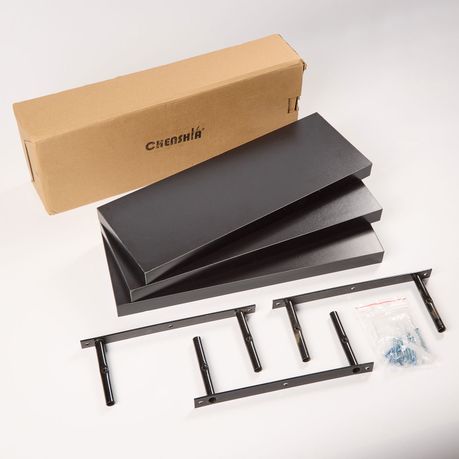 Black Home Office Floating Shelves - 3-Pack