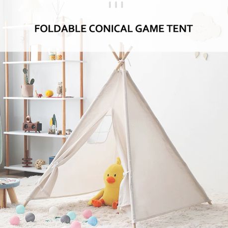 Kids Teepee Tent Cotton Canvas Indoor Playroom Playhouse Nook