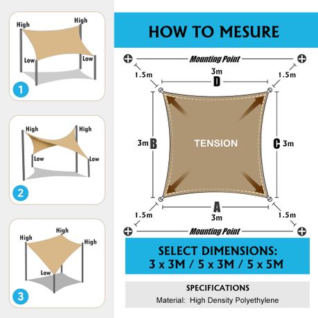 Sun Shade Sail Waterproof UV Block