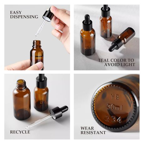 30ml Essential Oil Glass Bottles - 12Pcs