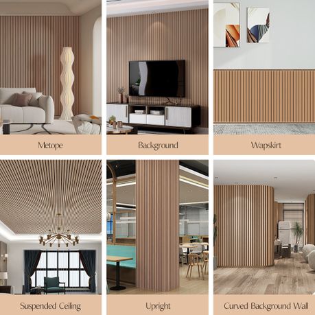 3D Fluted Wooden Wallpaper - Brown