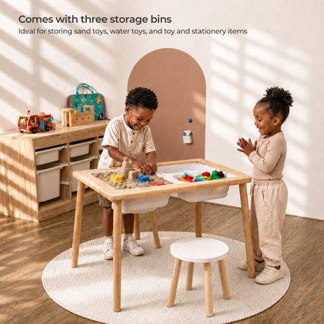 Wooden Kids Sensory Activity Table Set
