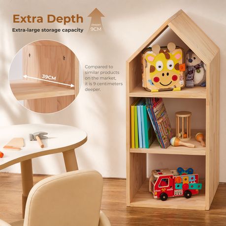 House-Shaped Kids Bookshelf & Toy Organiser