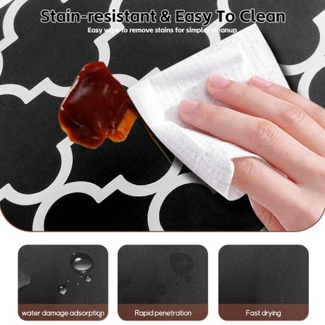 Black Non-Slip Absorbent Floor Mat Set - 50x80cm & 50x160cm Runner