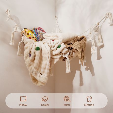 Cotton Rope Macrame Toy Storage Hammock
