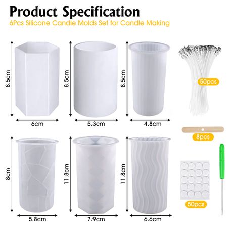 Silicone Candle Making Kit With 3D Moulds & Accessories