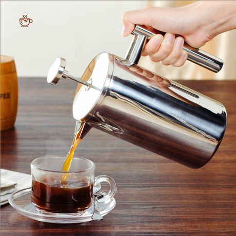 1L Stainless Steel French Press Coffee & Tea Brewer Pot