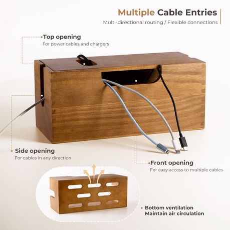 Wooden Cable Management Box