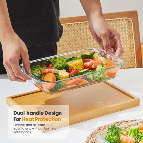 Chenshia 3-Pack Glass Baking Dish Set - Rectangular Oven-Safe Bakeware